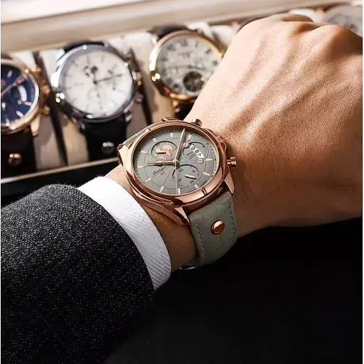 Чоловічий наручний годинник Poedagar Earth (Сірий) - фото 5