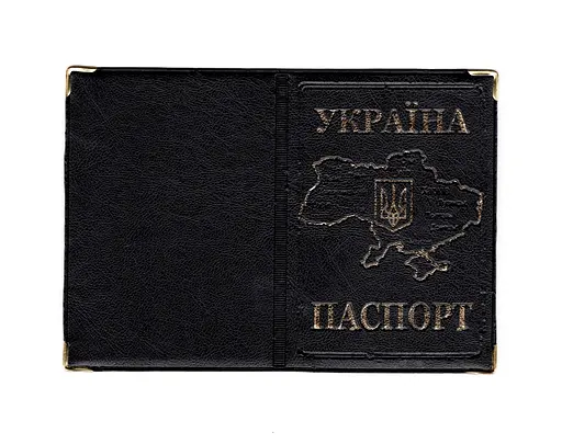 Обложка кожзам на паспорт Карта 52838, тиснение золотом Чёрный - фото 1