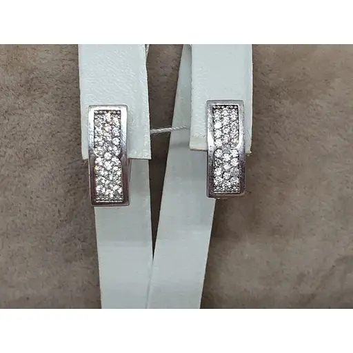 Срібні сережки Ювелір Стандарт з фіанітами. 5734 - фото 4