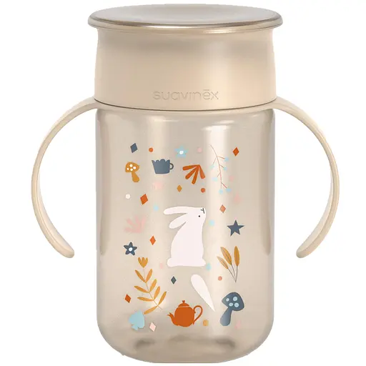 Бутылка-непроливайка Suavinex Wonderland +12 месяцев 340 мл бежевая (402792)