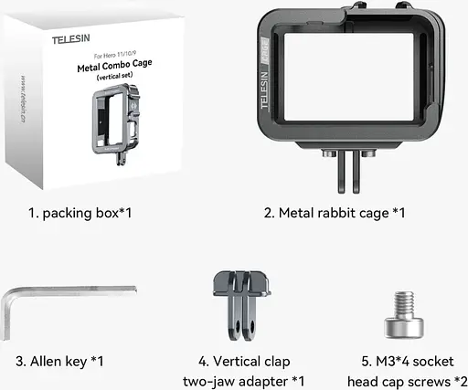 Рамка с холодным башмаком Telesin GP-FMS-G11-TZ для GoPro 13/12/11/10/9 [77590] - фото 8