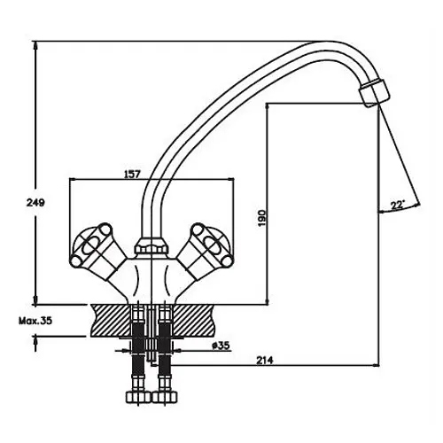 Змішувач для кухні Haiba MEGA 271 (HB0288) - фото 2