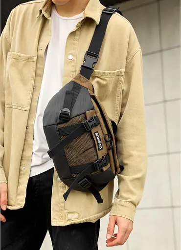 Велика чоловіча поясна сумка бананка для планшета Sambag 38х21 см sum0027305 - фото 4