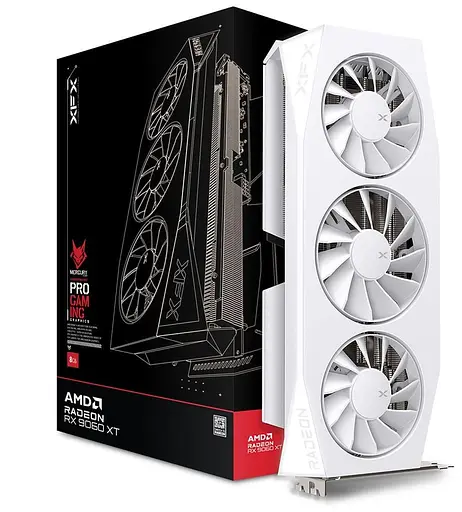 Видеокарта XFX AMD Radeon RX 9060 XT 16GB Mercury OC White Gaming Edition (RX-96TMERCW9) (GDDR6, 128 bit, PCI-E v5.0 x16) - фото 5
