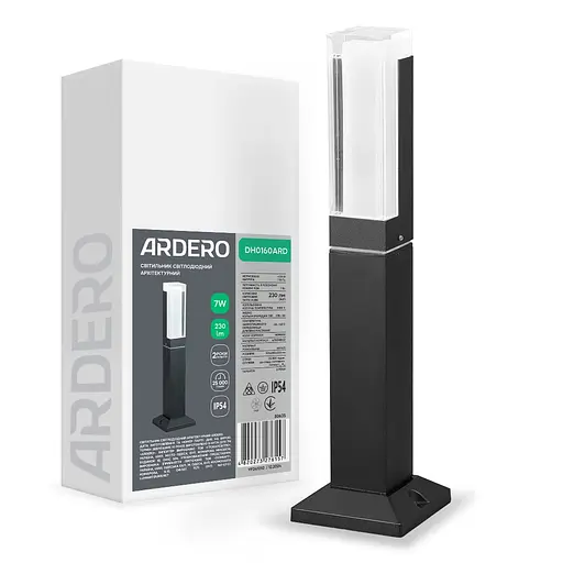 Архитектурный светодиодный накладной светильник Ardero DH0160ARD ARCTIC 7Вт 3000K черный - фото 1