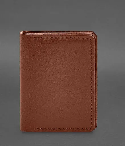 Кожаная обложка для водительского удостоверения, ID и пластиковых карт 2.1 светло-коричневая - фото 1