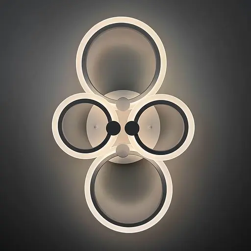 Світлодіодна біла люстра Senta на 4 кільця 60х38 см | Арт. A 2374/2+2 WT | Line F - фото 6