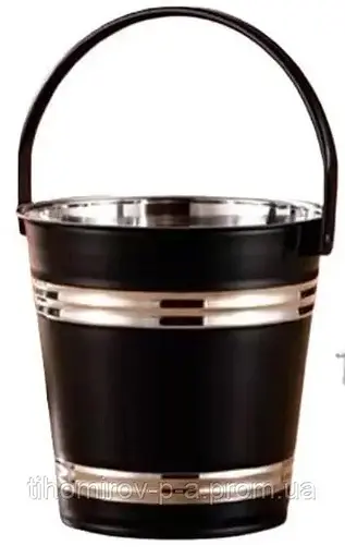 Ведро для льда и охлаждения напитков ведро для шампанского-вино-лед 3л верхний Ø17.5см EB-19321 Черный - фото 1