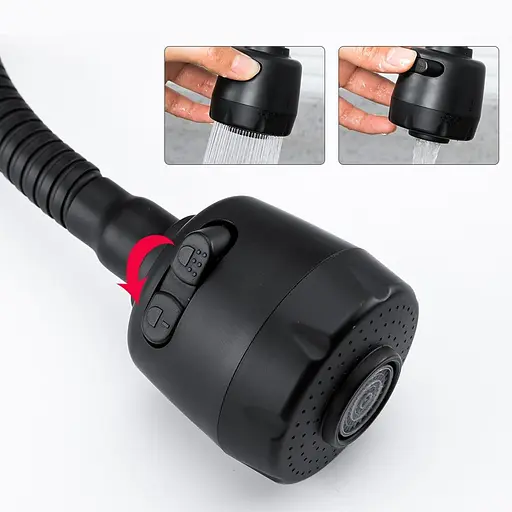 Смеситель для кухни однорычажный гибкий излив нержавеющий корпус гайка Ø35 черный Frap 1/10 F40993-6 Черный матовый - фото 5