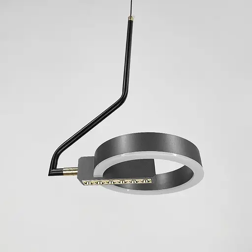 Підвісний футуристичний світильник у чорному корпусі | Арт. 77002/1 Gray+BK | Line F - фото 3