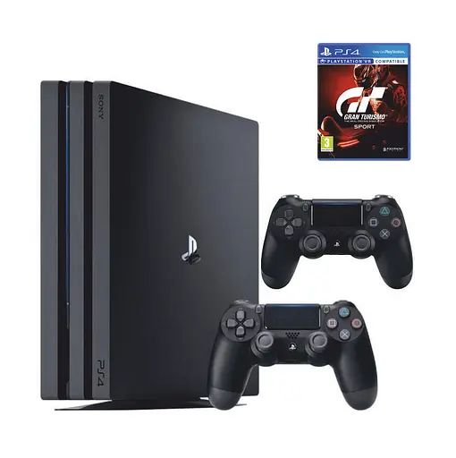Консоль Sony PlayStation 4 PRO 1TB CUH 70-71 Black обслугована + 2 Геймпада бездротових DualShock 4 + Gran Turismo Sport + гарантія б/в - фото 1