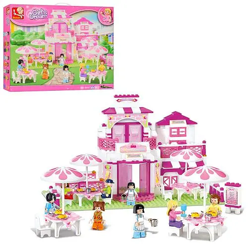 Конструктор дитячий SLUBAN Кафе, M38-B0150, 306 деталей, фігурки персонажів