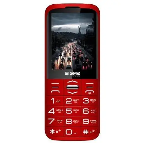 Мобильный телефон Sigma mobile Comfort 50 Grace, Red, "бабушкофон", 2 Mini-SIM, дисплей 2.8" цветной (320x240), моноблок - фото 1