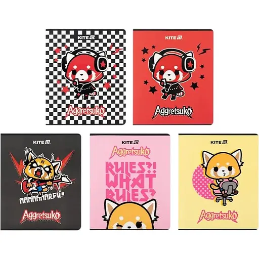 Набір зошитів Kite Aggretsuko 24 аркушів в клітинку 20 шт. (AR25-238)