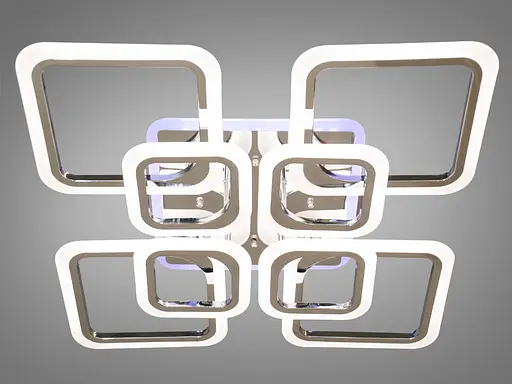 Сучасна LED люстра з підсвічуванням, срібна люстра, 145W - фото 2