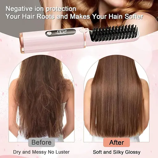 Бездротова щітка для випрямлення волосся - фото 4