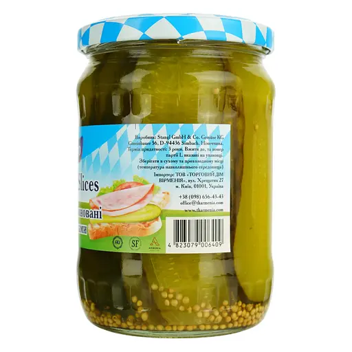 Огірки Hayco мариновані скибочками 530 г - фото 3