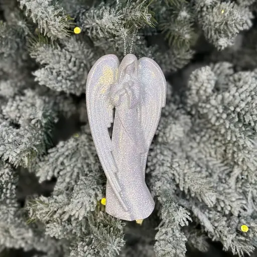 Новорічна підвіска MIS LT Янгол молиться-2 7х2,5х13,5 см білий - фото 2