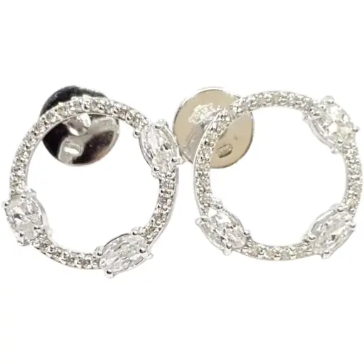 Срібні сережки-пуссети Dear з фіанітами. 3312.1С