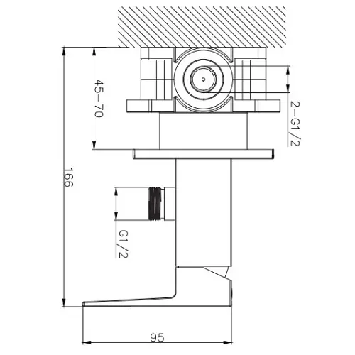 Набір гігієнічного душу прихованого монтажу Omnires Fresh chrome SYSFRBI2CR, Хром - фото 2