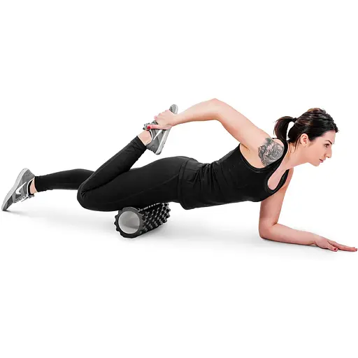 Роллер массажер Hop-Sport (валик, ролик) для кроссфита и йоги HS-001YG черный - фото 4