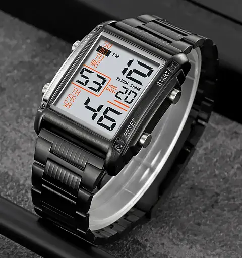 Мужские наручные часы Skmei 2206 (Черный с белым циферблатом) - фото 4