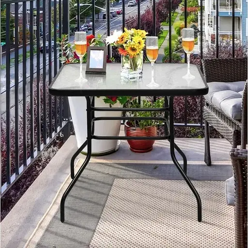 Садовый стол Costway Jupiter стеклянный - фото 6