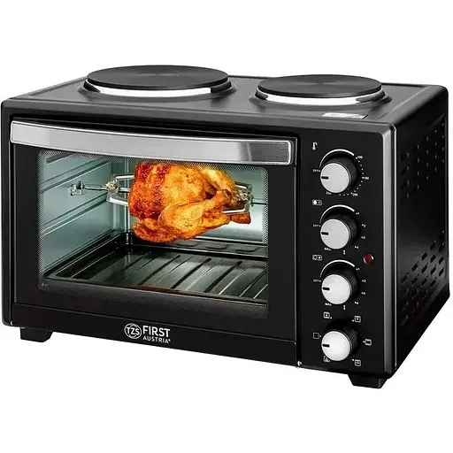 Электрическая печь First FA-5045-5 3400Вт 5 режимов 60 л с конфорками, конвекцией, вертелом, грилем и подсветкой - фото 2