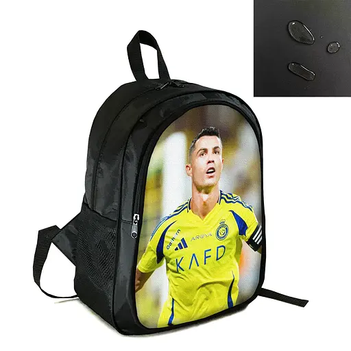 Рюкзак шкільний/міський 38×28см з принтом Кріштіану Роналду дитячий, підлітковий, спортивний, футболісту (4243)