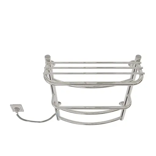 Электрический полотенцесушитель Kosser Каскад с полкой 600x500/5 EL ДКп01EL, Хром, Левое - фото 3