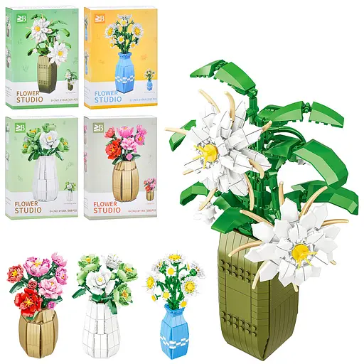 Конструктор Квіти в вазі, 9104A-9106A-9108A-9114A, від 537 деталей, (В асортименті) - фото 5