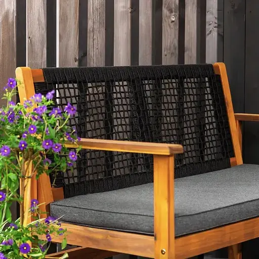 Садовая скамейка Di Volio Teracina со спинкой черный - фото 4