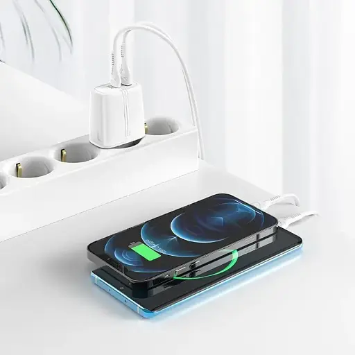 Блок і кабель Lightning Hoco N11 Powerful dual port PD20W+QC3.0 Type-C - фото 3