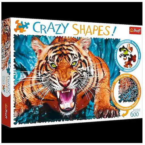 Пазл Trefl Crazy Shapes Віч-на-віч з тигром 600 ел. (11110) - фото 1