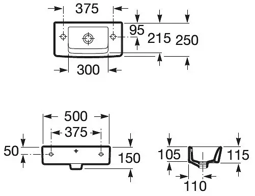 Умивальник Roca Hall A325883000, Білий - фото 2