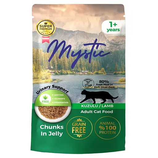 Вологий корм Hermos Mystic Для котів шматочки в желе з ягням 85 г
