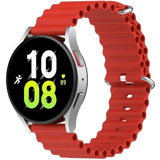 Ремешок для Samsung Galaxy Watch 5 44mm - красный ширина крепления 20мм силикон Watchbands Hump (W34-7WB91937766) - фото 1