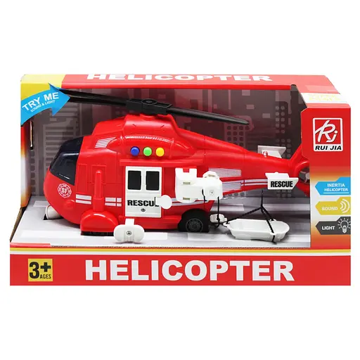 Вертолет спасательный, инерционный, озвученный, световые эффекты (В ассортименте)