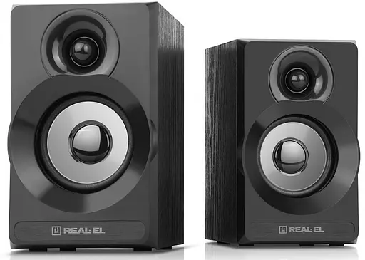 Колонки 2.0 Real-El S-217 Black, 2 x 6 Вт, МДФ, питание от сети 220V, управление спереди - фото 5