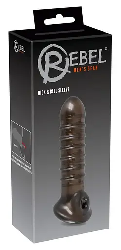 Насадка на пенис Rebel Dick & Ball Sleeve 18 см черный - фото 2