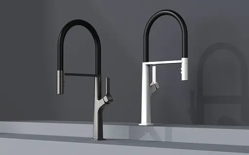 Змішувач для кухні з гнучким виливом графітовий Nett GG-56 Графит - фото 2