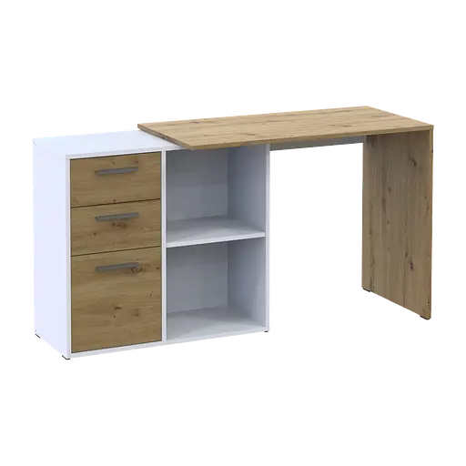 Офісний стіл Doros T8 Білий/Дуб Артізан 100х83х75 (41516060) - фото 4