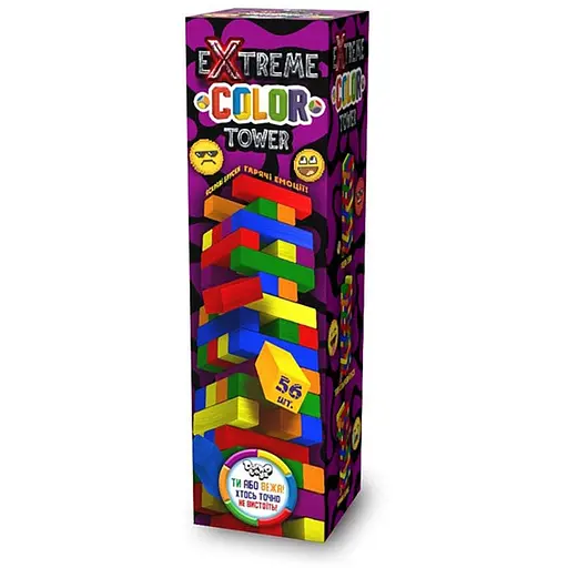 Настільна гра Danko Toys Extreme color tower G-ECT-01U 56 брусків - фото 1