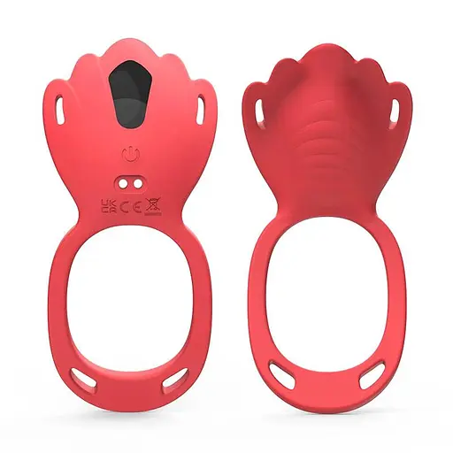 Вибратор-трусики двойной бесшумный Smart для пар 6x13 см силиконовый красный - фото 2