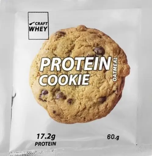 Набір печива протеїнового Craft Whey: Oatmeal г + Velvet + Cashew + Candy + Black 280 г (4 шт. х 60 г + 1 шт. 40 г) - фото 2