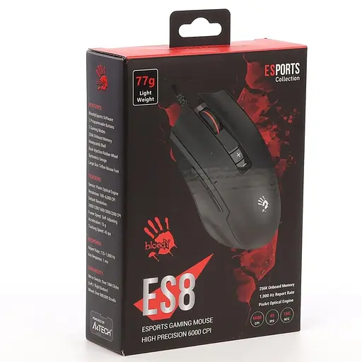 Миша Bloody A4Tech ES8 Black (ES8 (Stone Black)) - фото 12
