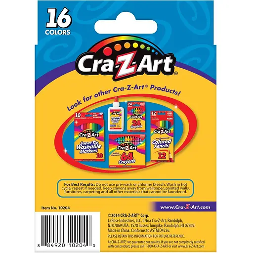 Мел восковой Cra-Z-Art легкосмываемый большой 16 шт. (10204CRA) - фото 3