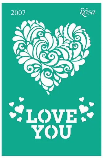 Трафарет багаторазовий самоклеючий №2007 13×20см Закоані серця Rosa Talent