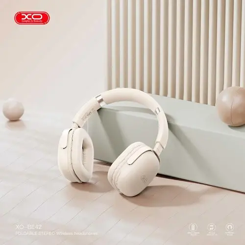 Наушники накладные XO BE42 Scarlet Metal Stand Folding Headband bluetooth Headset бежевые - фото 3