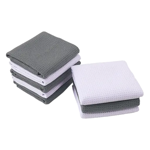 Набір 4 кухонні вафельні рушники Aquarius мікрофібра 40 х 60 см Білий та Сірий - М'які Суперпоглинаючі - фото 9